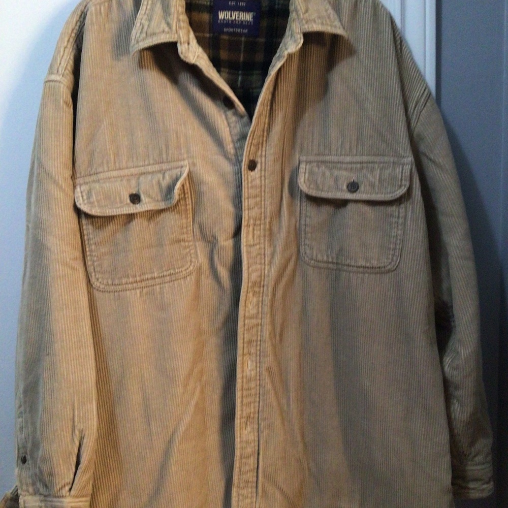 Wolverine Corduroy Shirt/Jacket with Flannel Lining